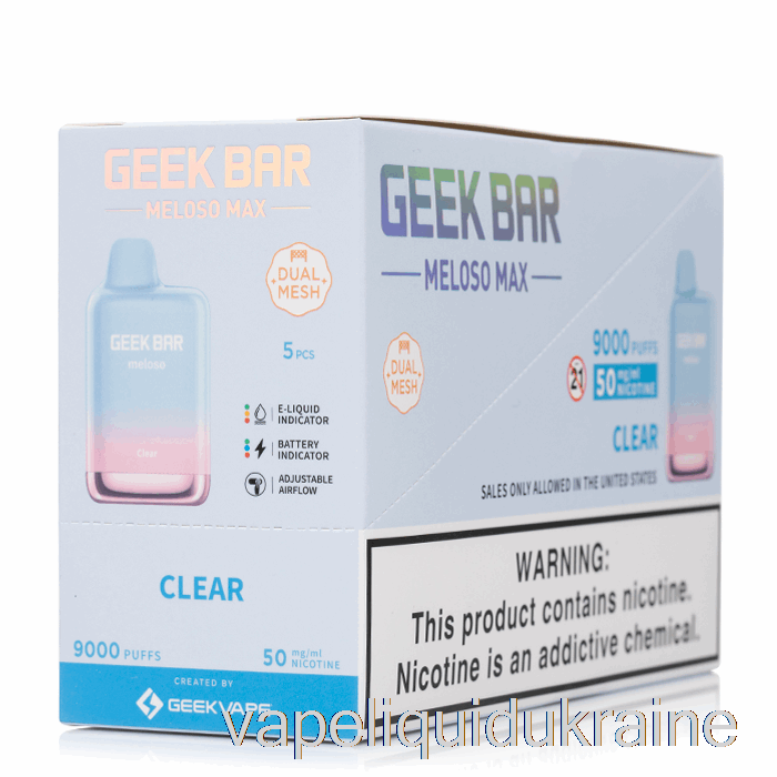 Vape Liquid Ukraine [5-Pack] Geek Bar Meloso MAX 9000 Disposable